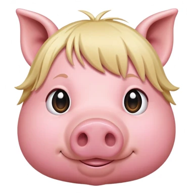 pig with blonde fringe sticker