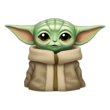 head of baby yoda sticker