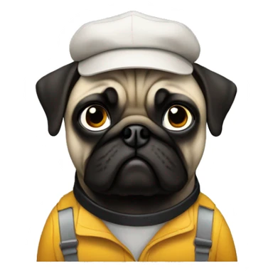 Pug cardriver sticker