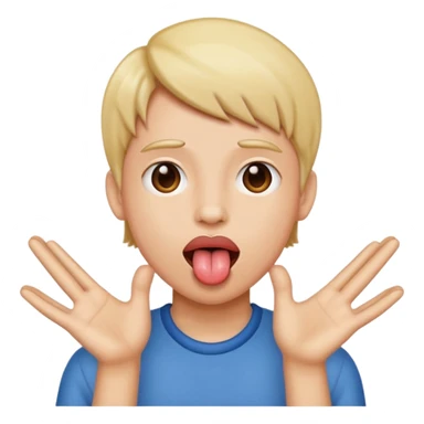 tounge out with hands to the side  sticker