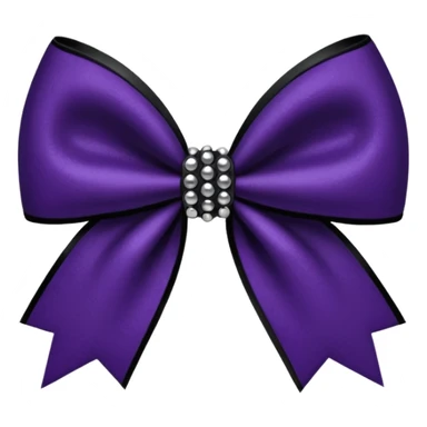 goth bow with velvet texture, deep purple and black, silver studs, dramatic shadows sticker