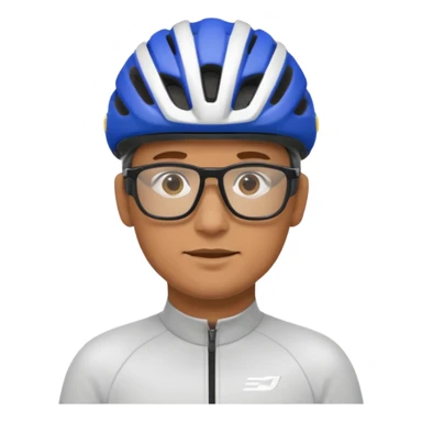 man wearing cycling helmet and glasses sticker