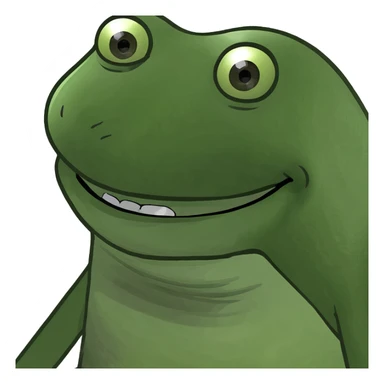 pepe the frog with a big grin sticker