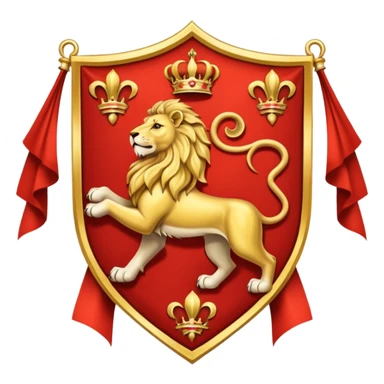 Majestic 4 leg Lion Medieval Banner heraldry flag sticker