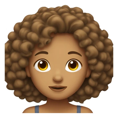 Tan girl with brown curly hair sleeping sticker