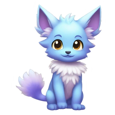 Anthro-Pastel-Gradient-Fantasy-Fur-Sona-Chibi-Shiny-Fakémon-Hybrid full body sticker