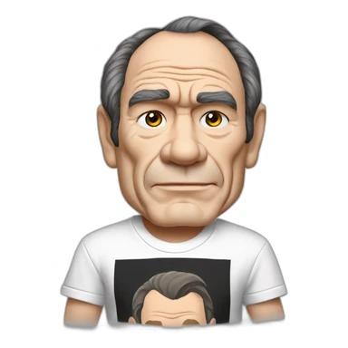 actor tommy lee jones cartoon wearing tee  sticker