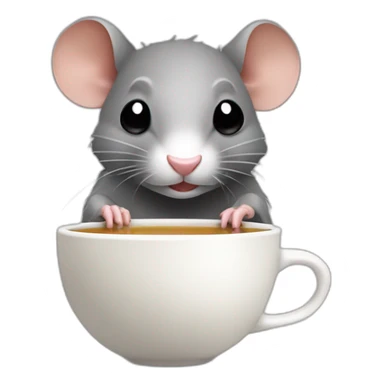 Un rat avec une scie qui boit un thé sticker