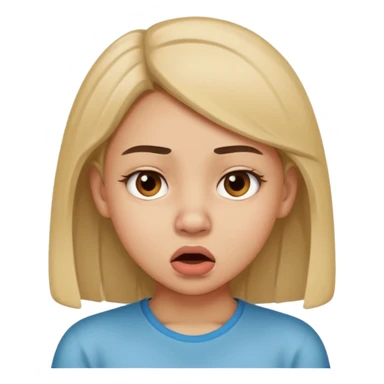 Create an emoticon. It needs to be a girl's face. She is blocking her nose to avoid the bad smell. sticker