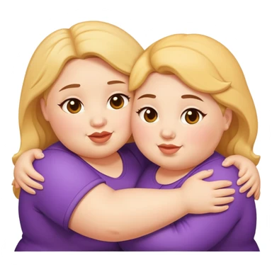Two chubby gals Hugging sticker