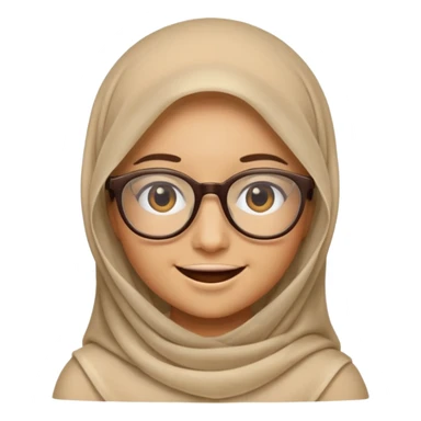 A veiled emoji wearing glasses sticker