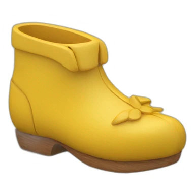 wooden shoes 3d character yellow sticker