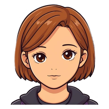 girl with light brown hair and hazel eyes sticker