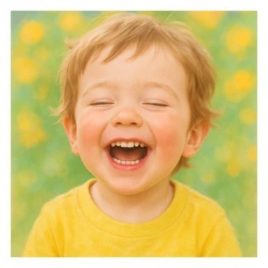 happy emotion, child laughing with eyes closed sticker