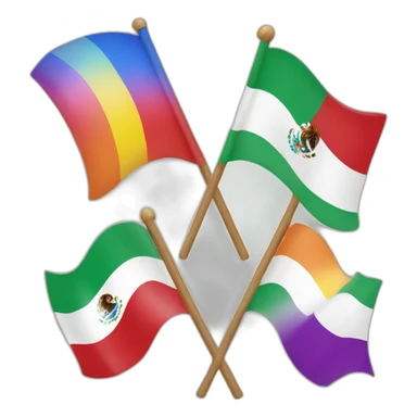 LGBT flag and Mexican flag sticker