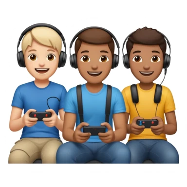 group of friends playing video games together sticker