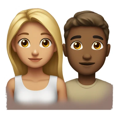 A beautiful girl with a strong boy sticker