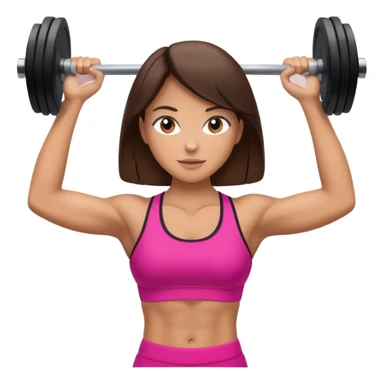 fitness pretty brunette woman lifting sticker