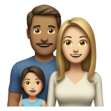 modern family with brunette father, blonde mother, brunette daughter, brunette daughter, brunette son sticker