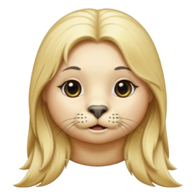 Female seal with long blonde hair sticker