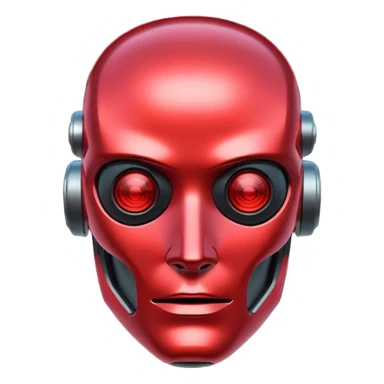 Cyberpunk robot head, red tint sticker