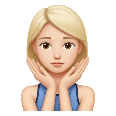 arms across holding neck sticker