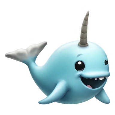 Crazy narwhal with three horns  sticker