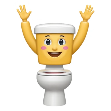 skibidi toilet character with arms up dancing sticker