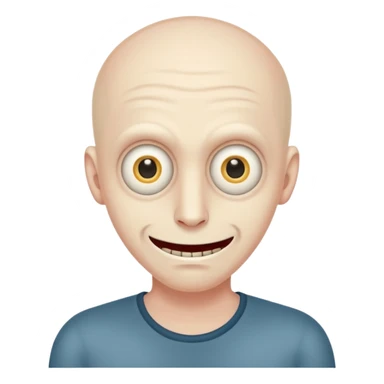 Paranoid insomniac man with creepy smile and wide eyes no background sticker