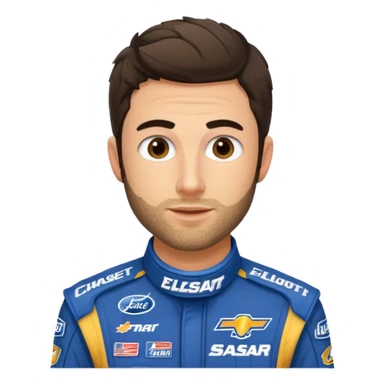 chase elliott nascar driver with heavy stubble  sticker