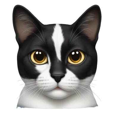 tuxedo cat with black face sticker