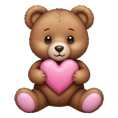 teddy bear with a pink heart in his hand  sticker