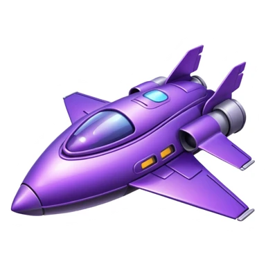 glitter purple spaceship sticker