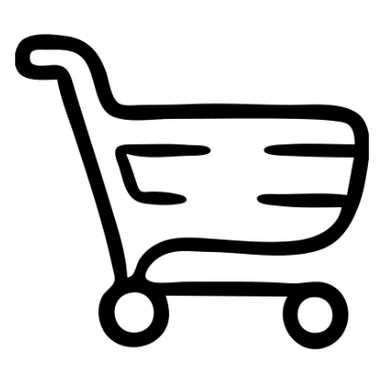 Hand drawn shopping cart icon sticker