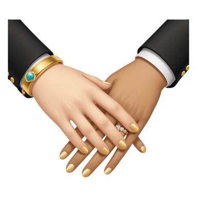 Two hands in a engagement..One hand of groom and one hand of bride. sticker