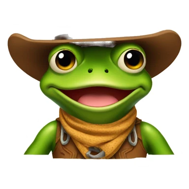 Cowboy frog sticker