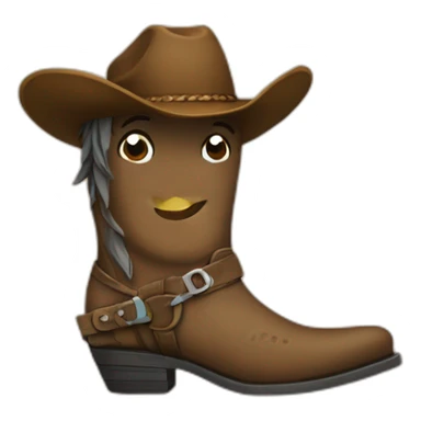 Happy dorada wearing western boots sticker
