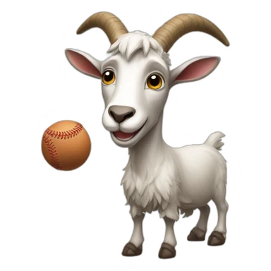 goat playing baseball sticker