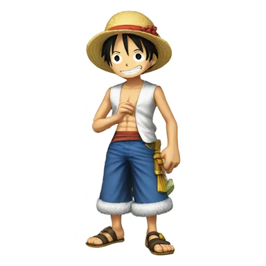 One Piece Ruffy with money sticker
