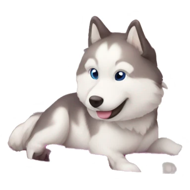 Pink snow sled with huskies sticker