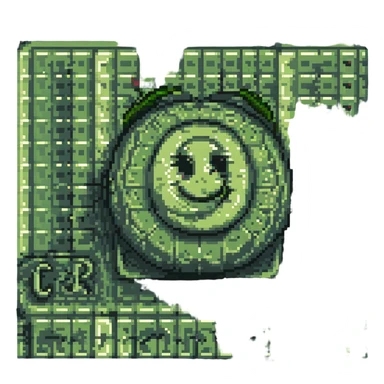 emoji representing 'c9r' with text 'c9r' and subtle coding motifs in pixel art style sticker