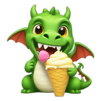 dragon eating icecream sticker
