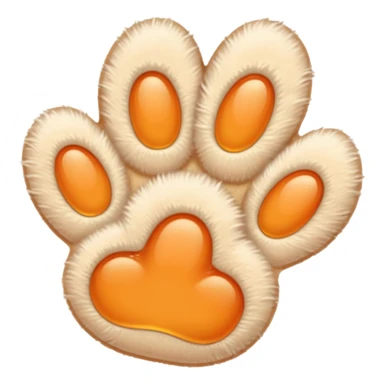 a very light pale pastel orange pawprint sticker