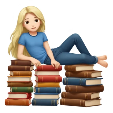 books scattered full body over it  sticker