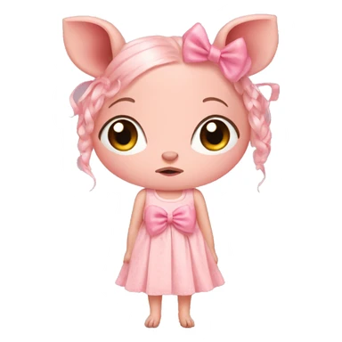 pig dress bows sticker