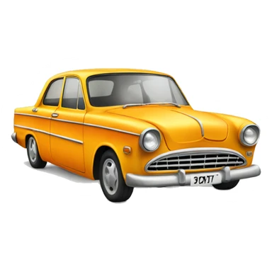 old car in yellow-orange color sticker
