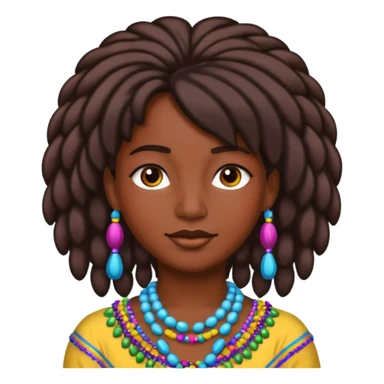 person with beads in hair and colorful styşe sticker