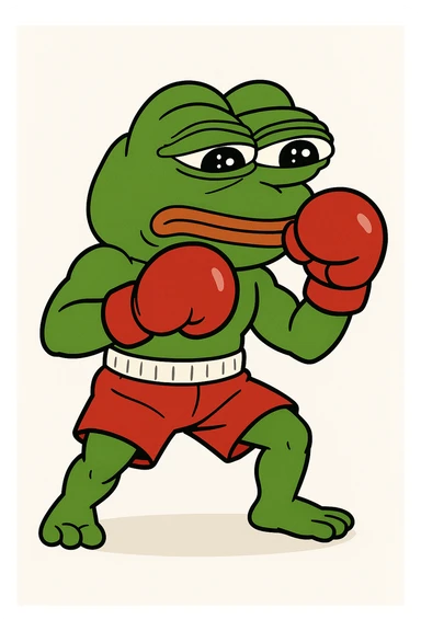 create a pepe boxing, white background sticker