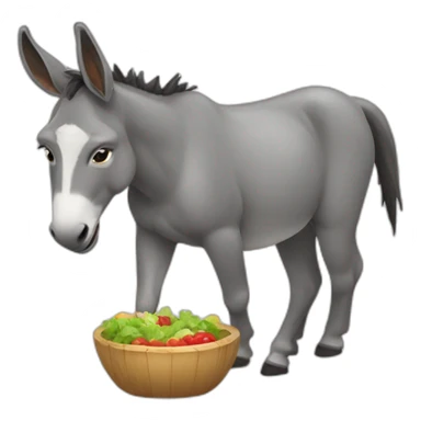 Donkey eating sticker