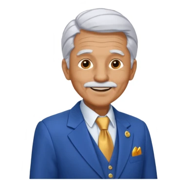i need an image of a old man named clyde who provides basic credit reports. wears a blue blazer with gold button and open necked white shirt  sticker